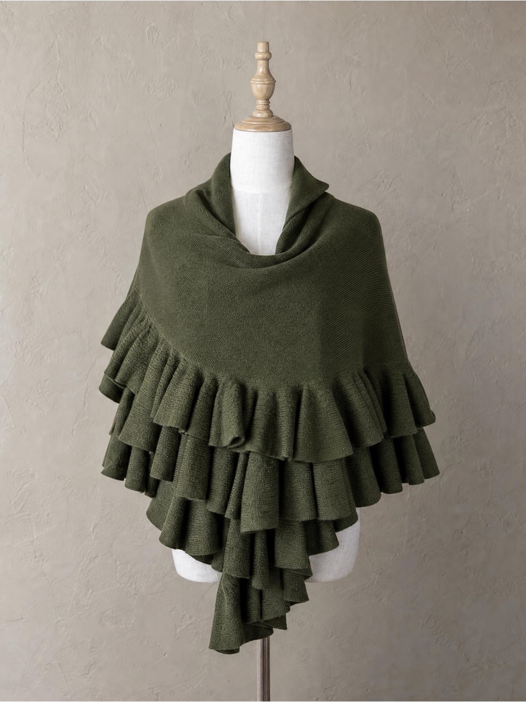 Ralph Lauren Collection Fall 2003 Ruffled Cashmere Wrap Loden | P/S